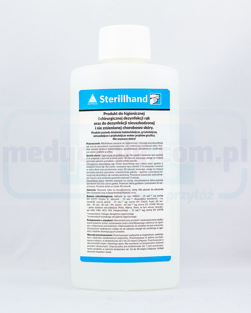 Sterillhand 500ml cu dezinfectant pentru mâini cu pompă (echivalent cu AHD, Velodes, Skinman)